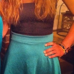 Green and black mesh dress